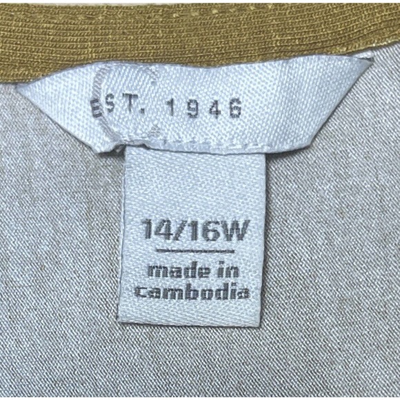 Est. 1946 Womens Size 14W / 16W Gold Cream & Green Ombre Maxi Pocket Maxi Dress - Picture 11 of 11